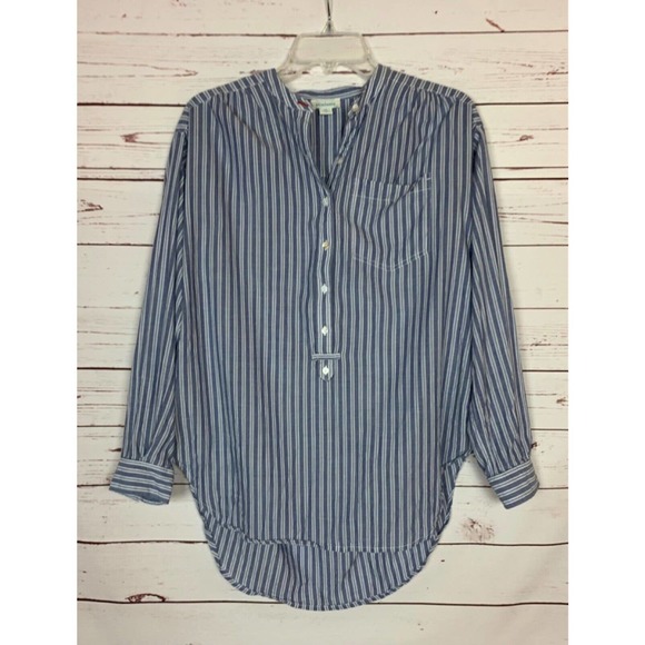 Sundance Tops - Sundance Women's XS Extra Small Blue White Striped Long Sleeve Tunic Top Blouse